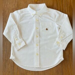 GAP Kids White Button-Down Shirt with Embroidered Logo